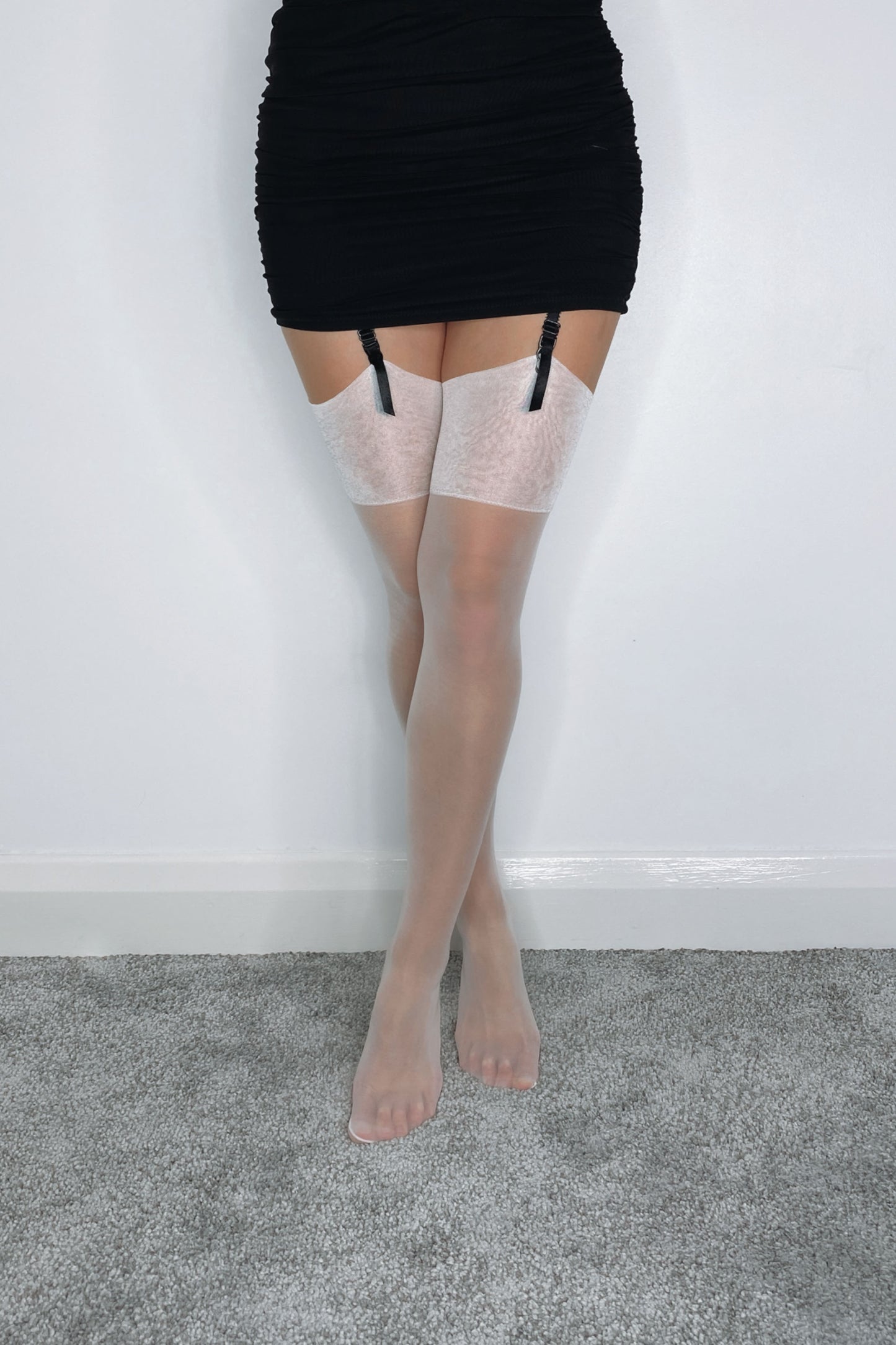 White stockings with plain wide band