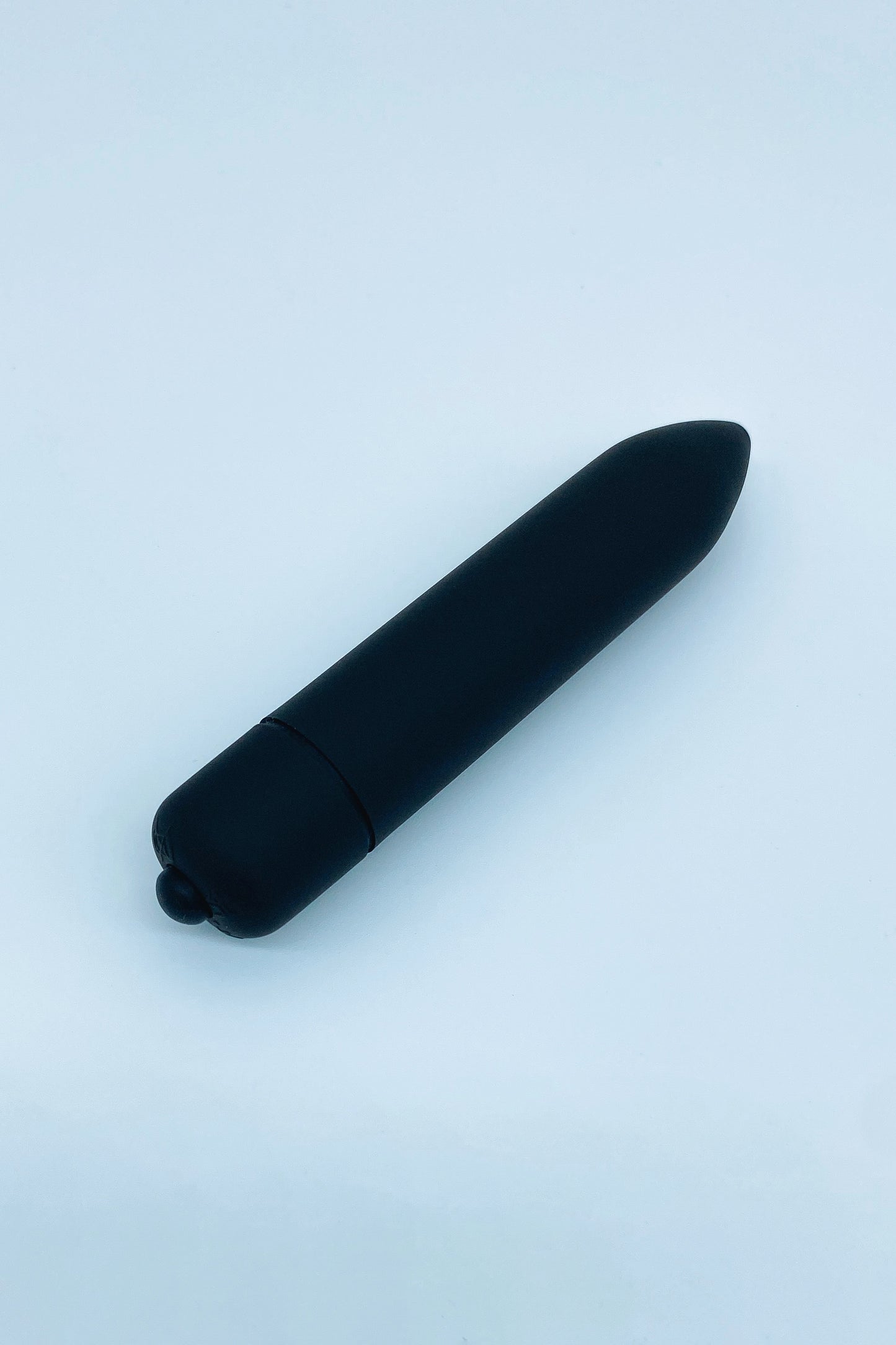 Black mini bullet vibrator with 10 vibration modes and compact, quiet design