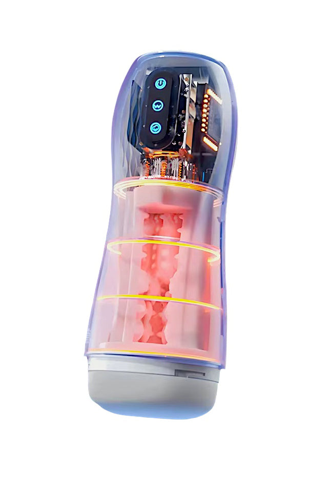 Automatic Sucking & Vibrating Male Masturbator with Heating  Pink Grapes