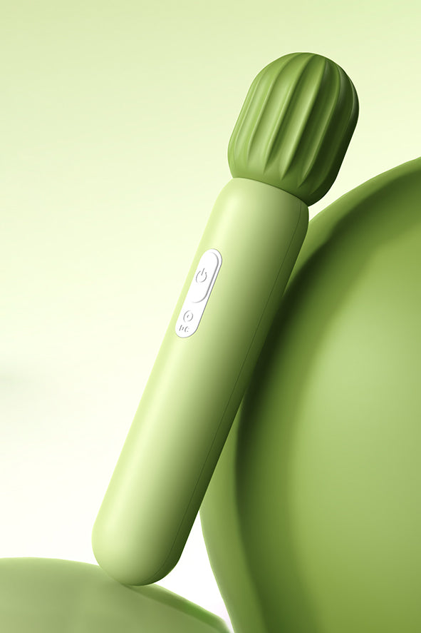 Green cactus magic wand massager vibrator