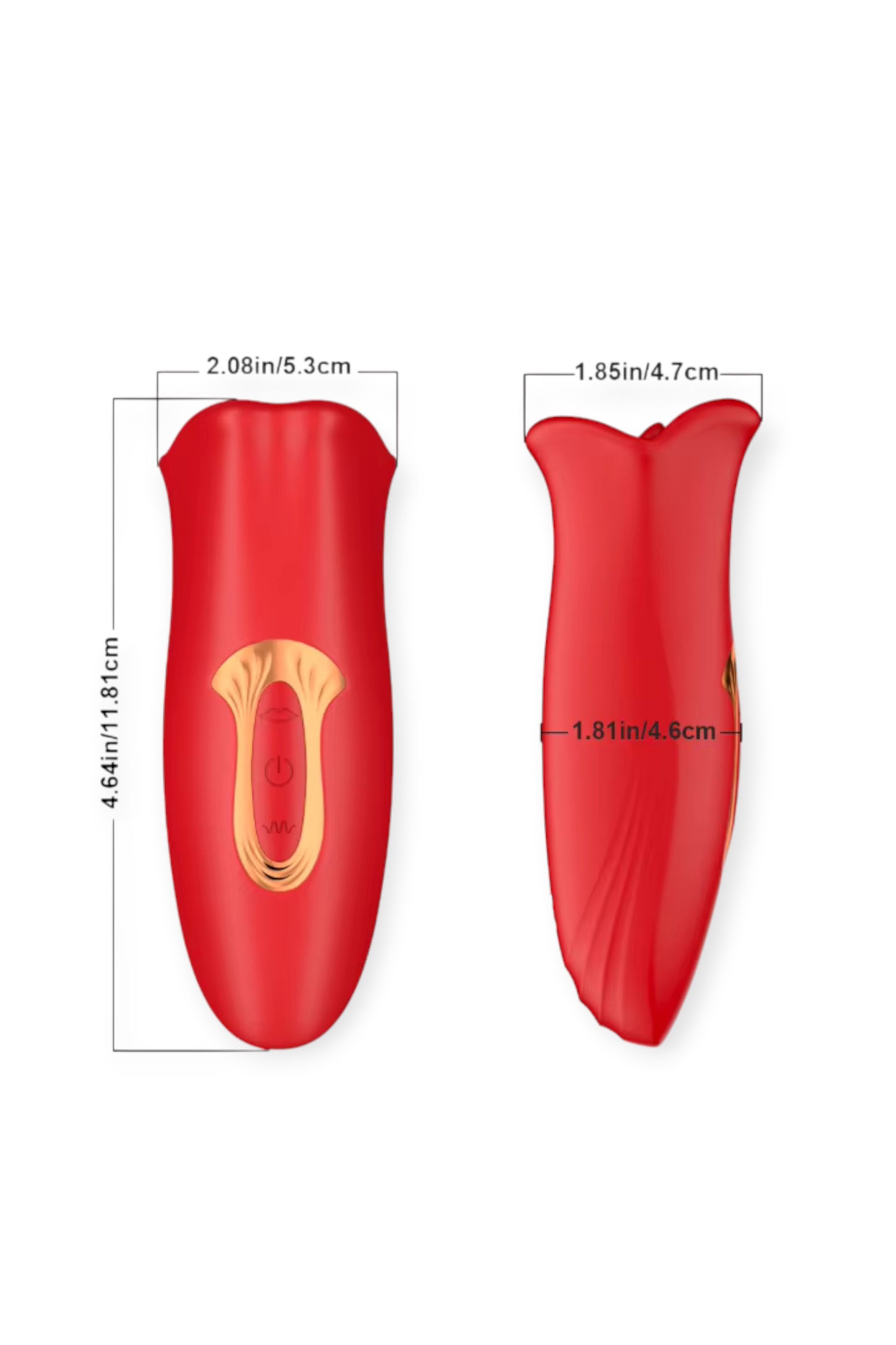 Lip shaped tongue licking vibrator in red