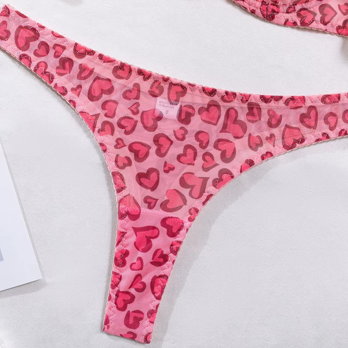 Tilly thong with romantic heart mesh and flirty silhouette
