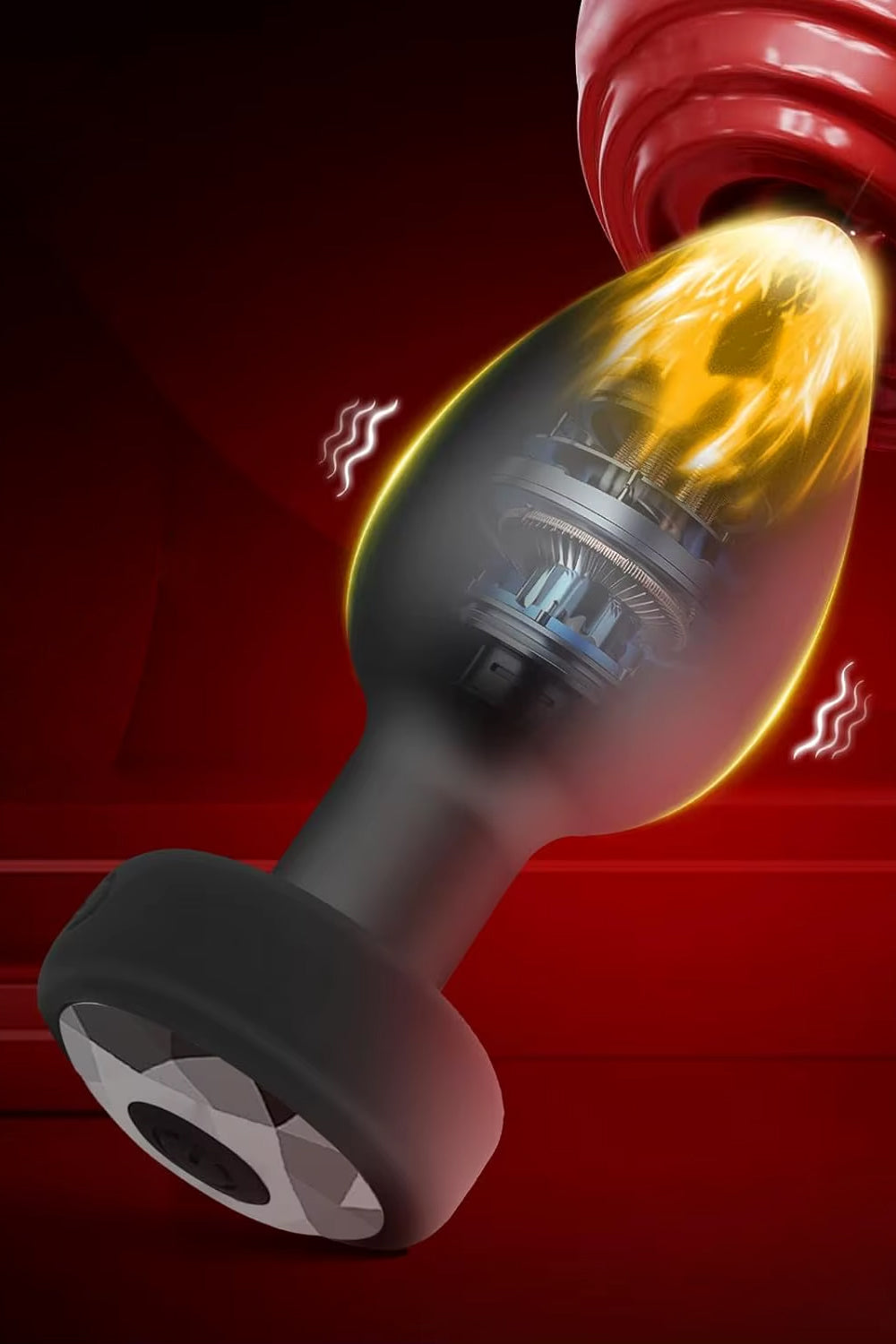 black 10-speed anal plug with wireless remote control