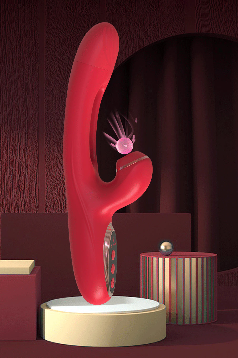 3-in-1 G-spot vibrator tapping flapping suction design