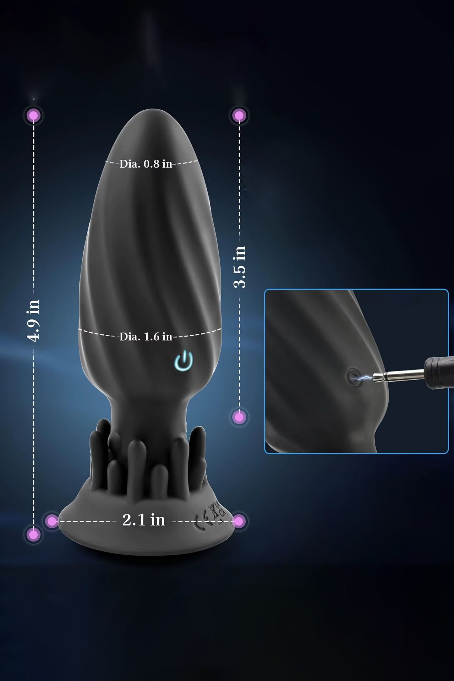 360 Rotating Butt Plug with Massage Ring Remote Control Waterproof Silicone Anal Plug
