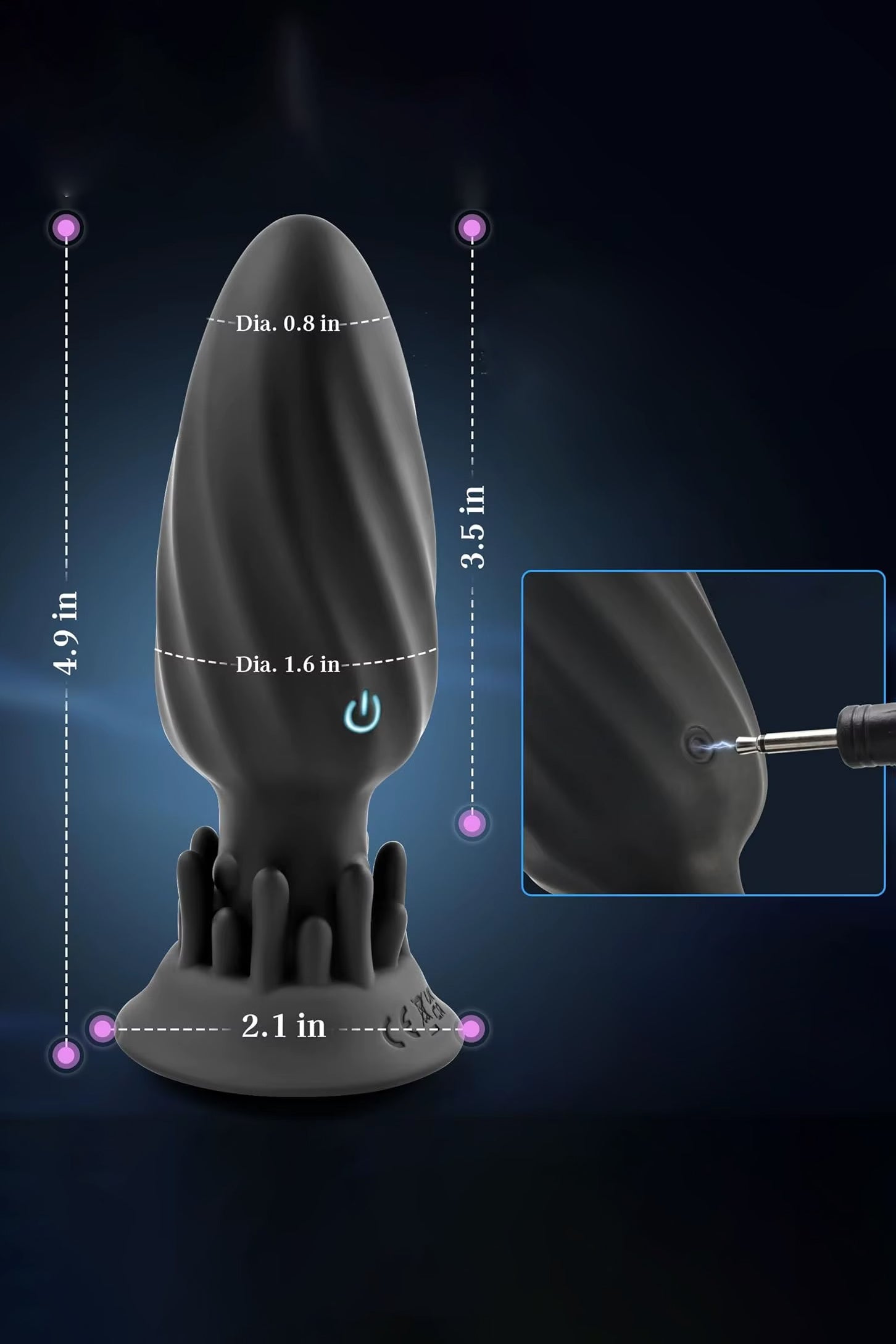 360 Rotating Butt Plug with Massage Ring Remote Control Waterproof Silicone Anal Plug
