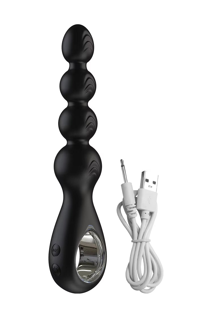 360 rotating beads butt plug vibration rotating anal plug silicone