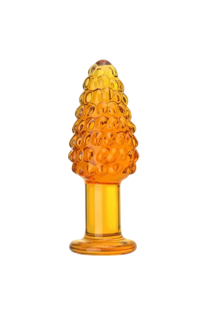 Amber Gold Glass Christmas Tree Butt Plug