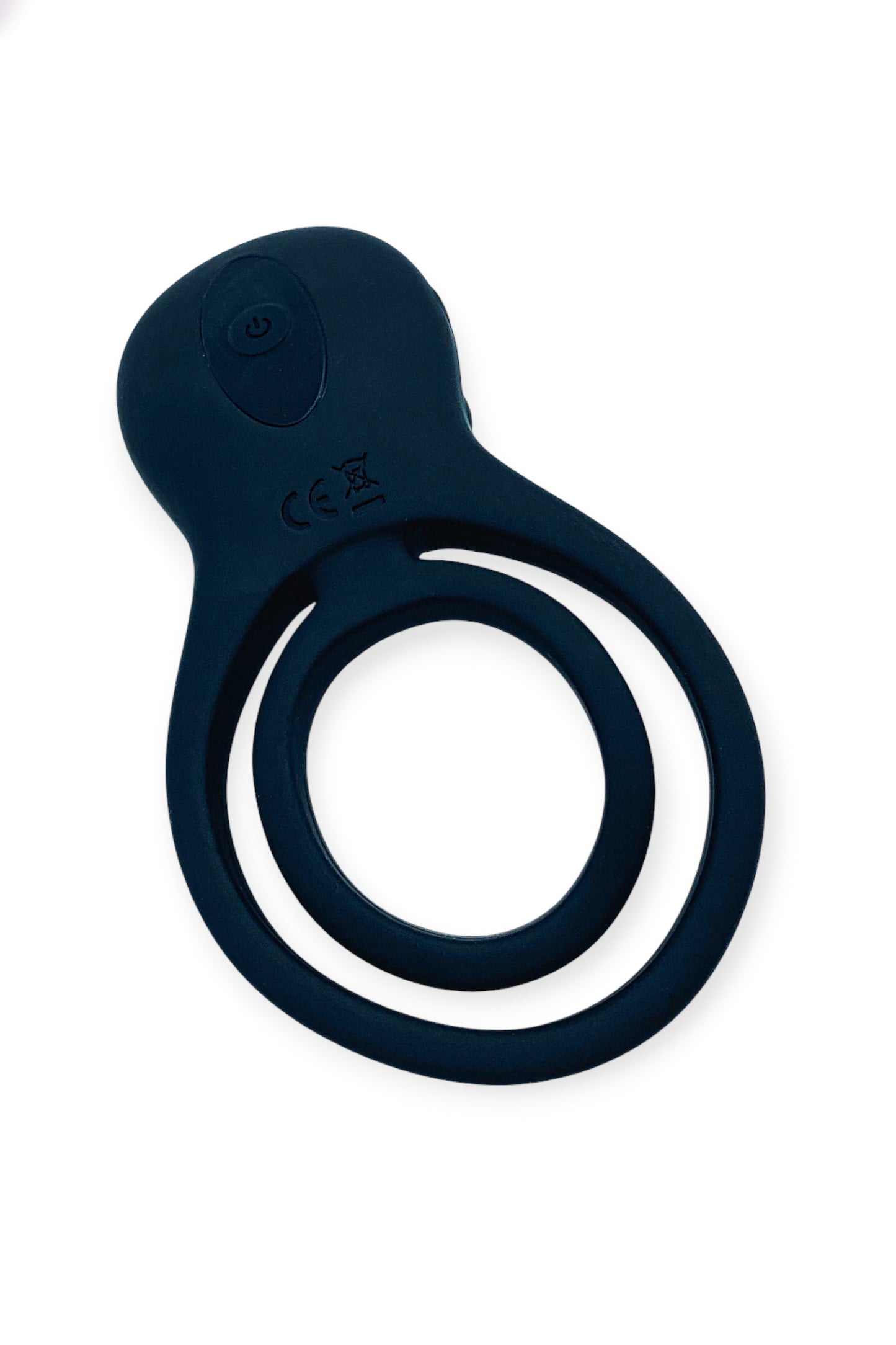 Black App controlled vibrating couples cock double ring