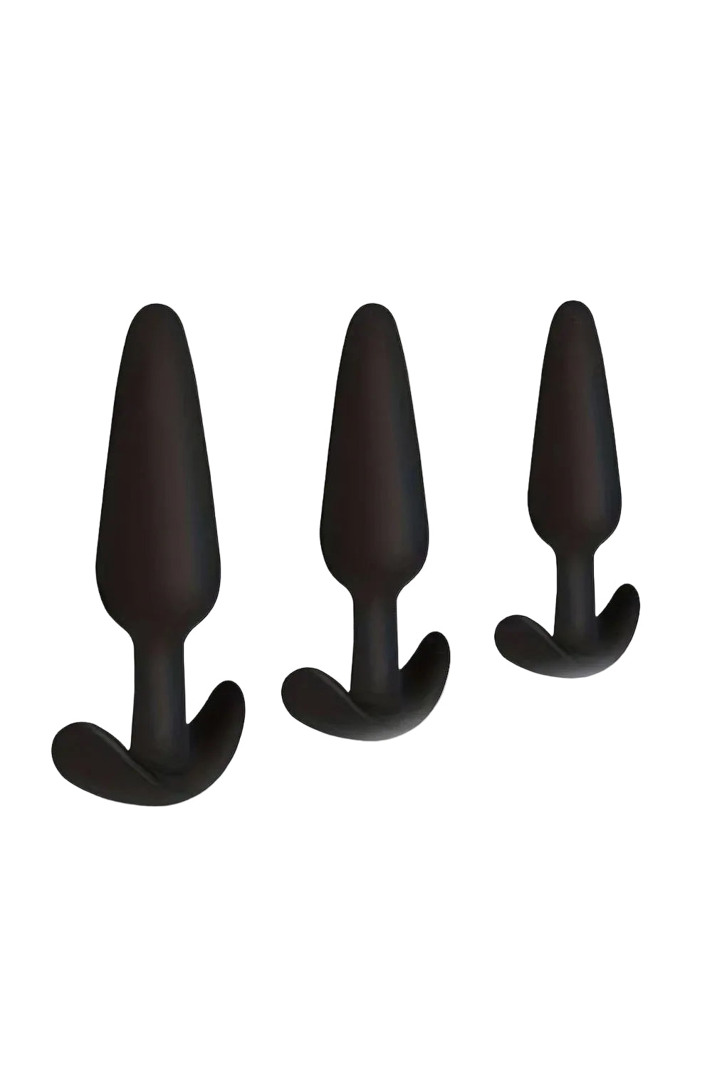 Black Silicone Beginner Butt Plug Set Three Sizes