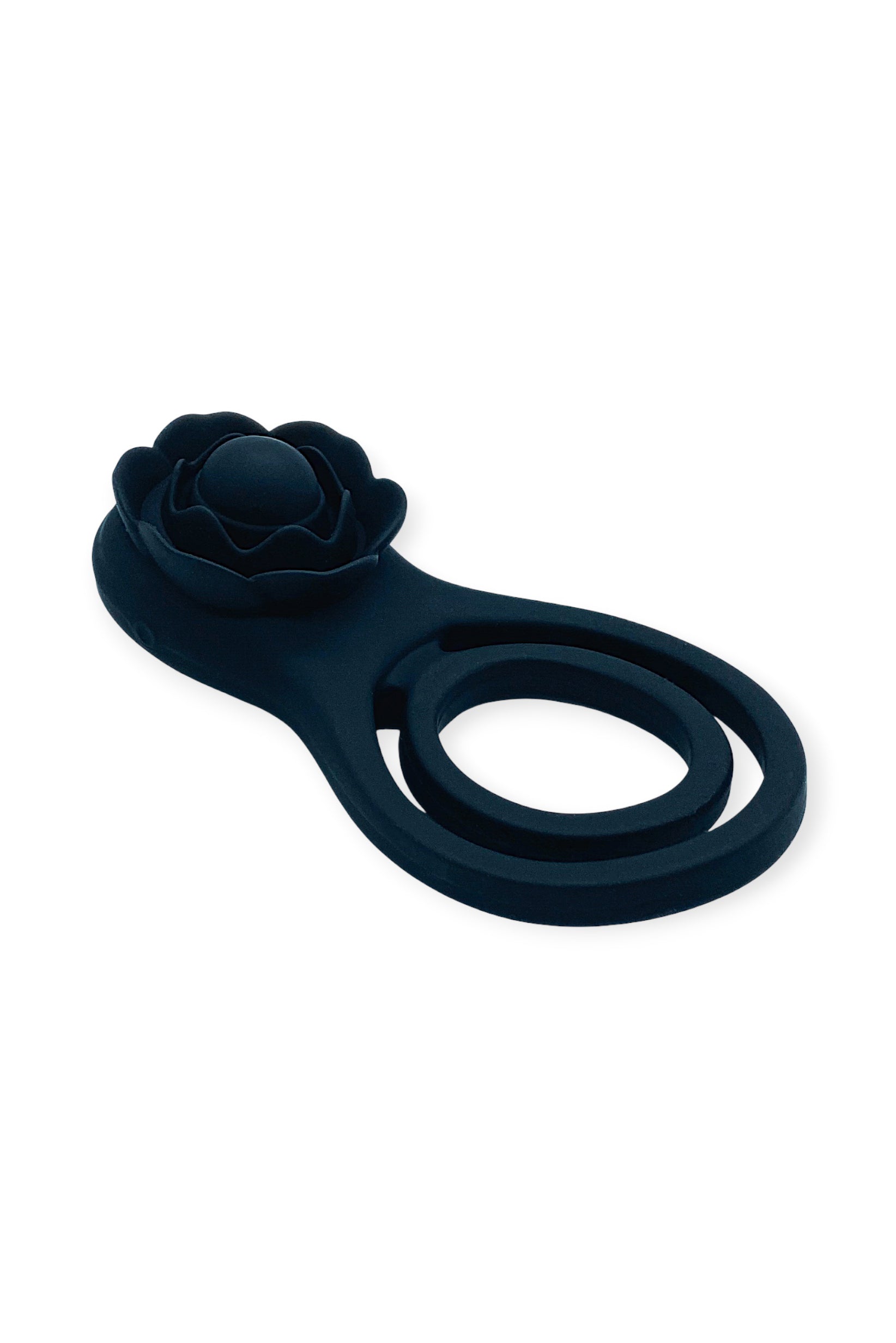 Black Soft silicone vibrating couples cock ring