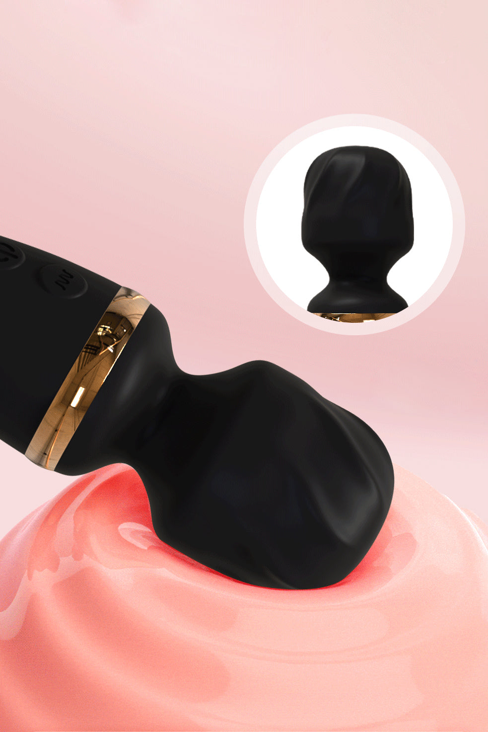 Black dual-end vibrating wand massager 