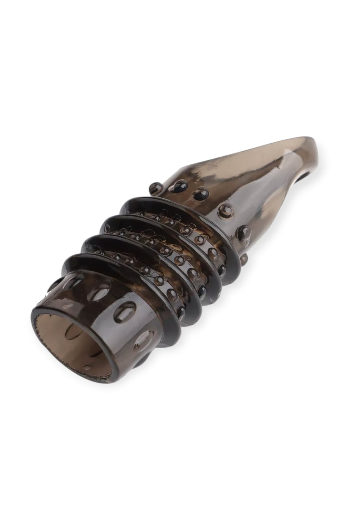 Black textured penis sleeve with testicle ring male enhancement sleeve