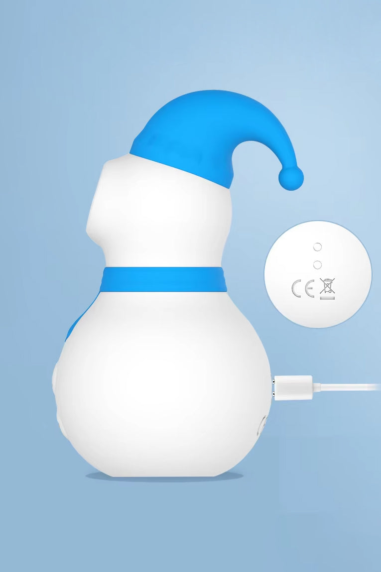 Blue Christmas clitoral suction vibrator snowman sex toy