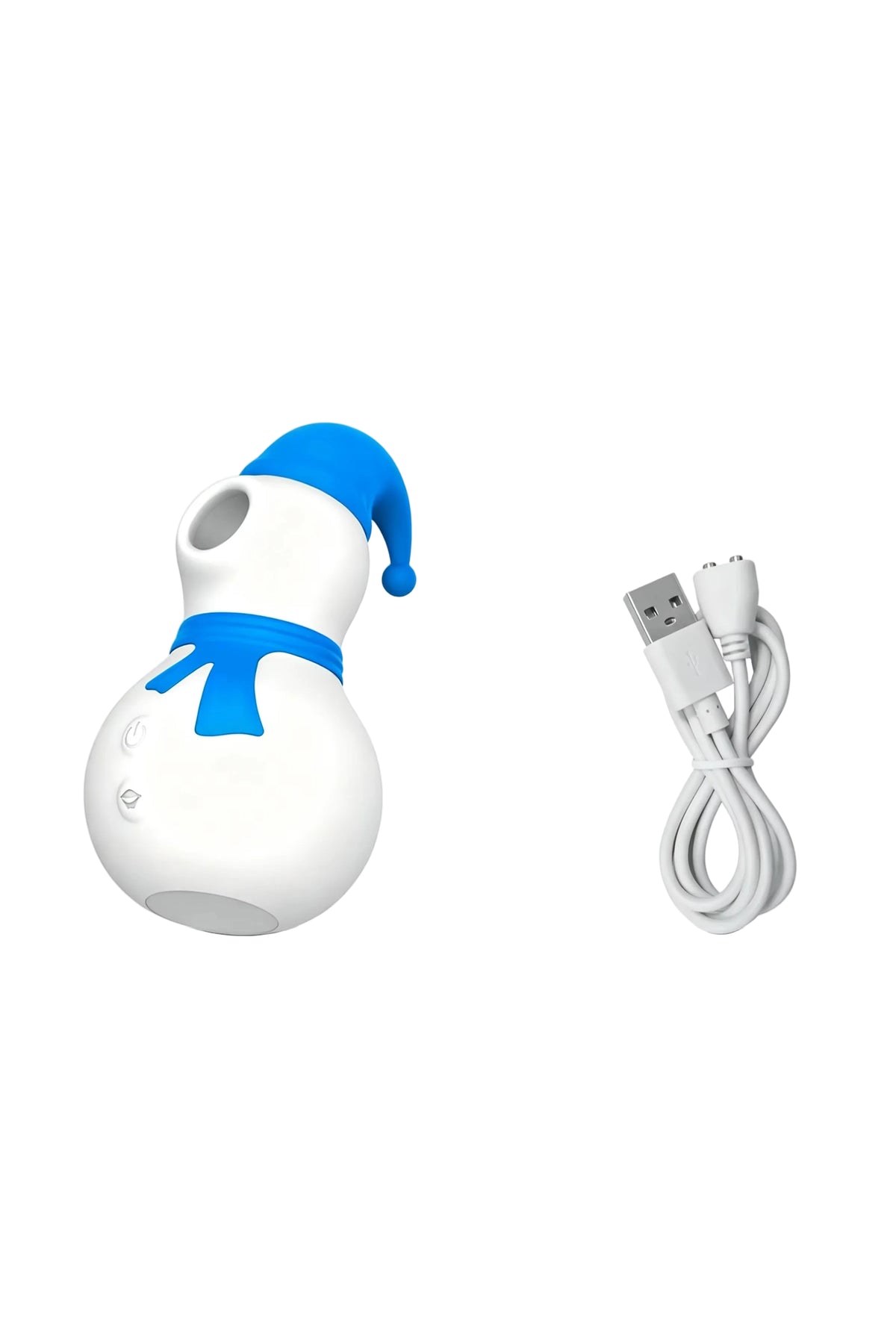 Blue snowman sucking vibrator Christmas sex toy