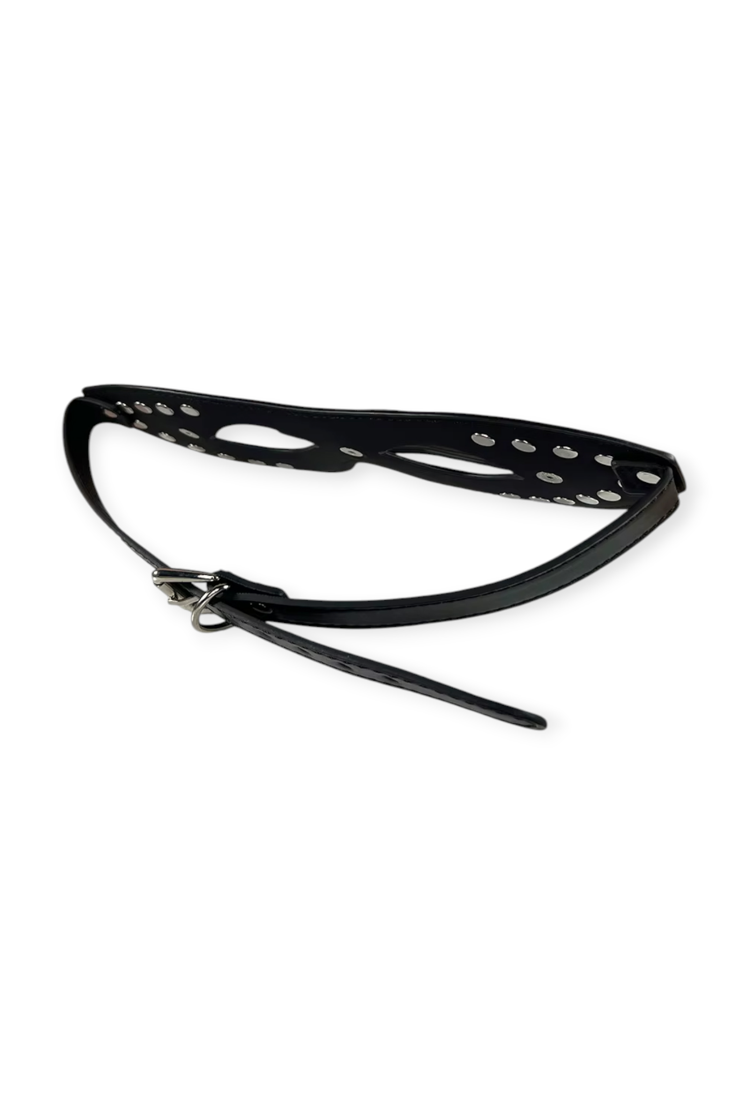 Bondage eye mask faux leather blindfold with studded design adjustable strap