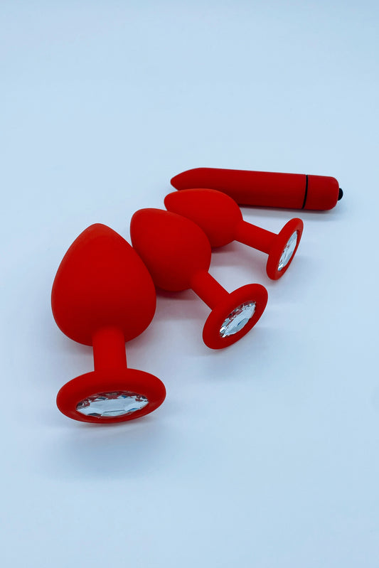 Butt plug training set and vibrating bullet