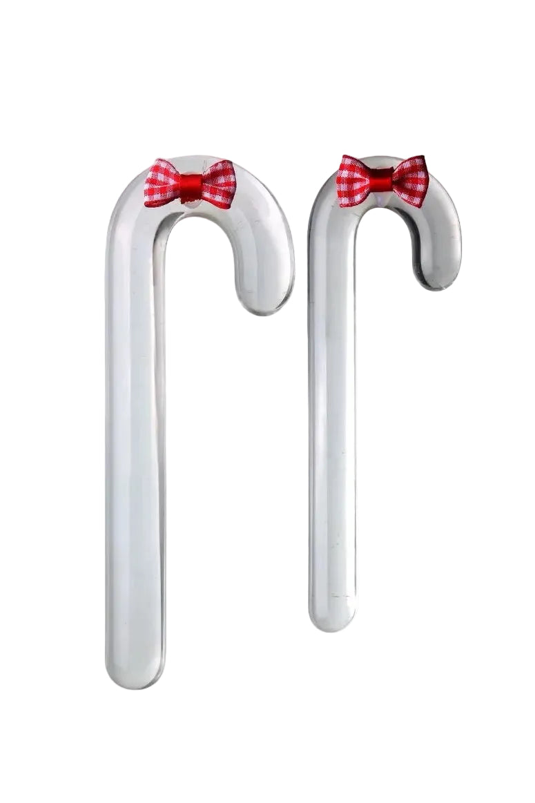 Candy Cane Glass Dildo with Bow in two sizes