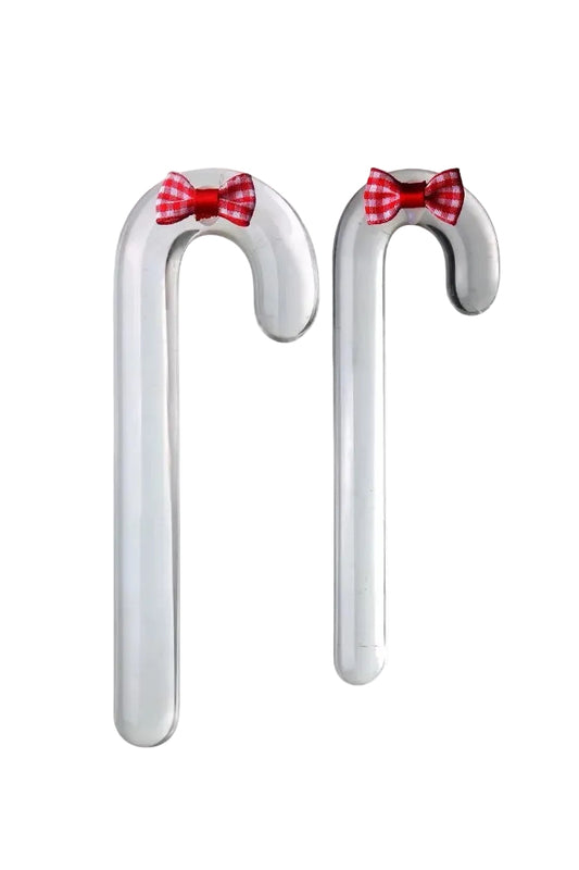 Candy Cane Glass Dildo with Bow in two sizes
