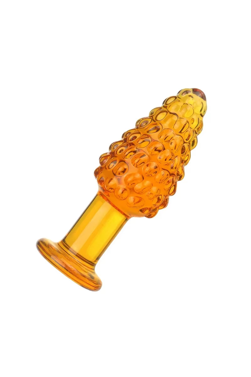 Christmas Tree Glass Butt Plug Side View