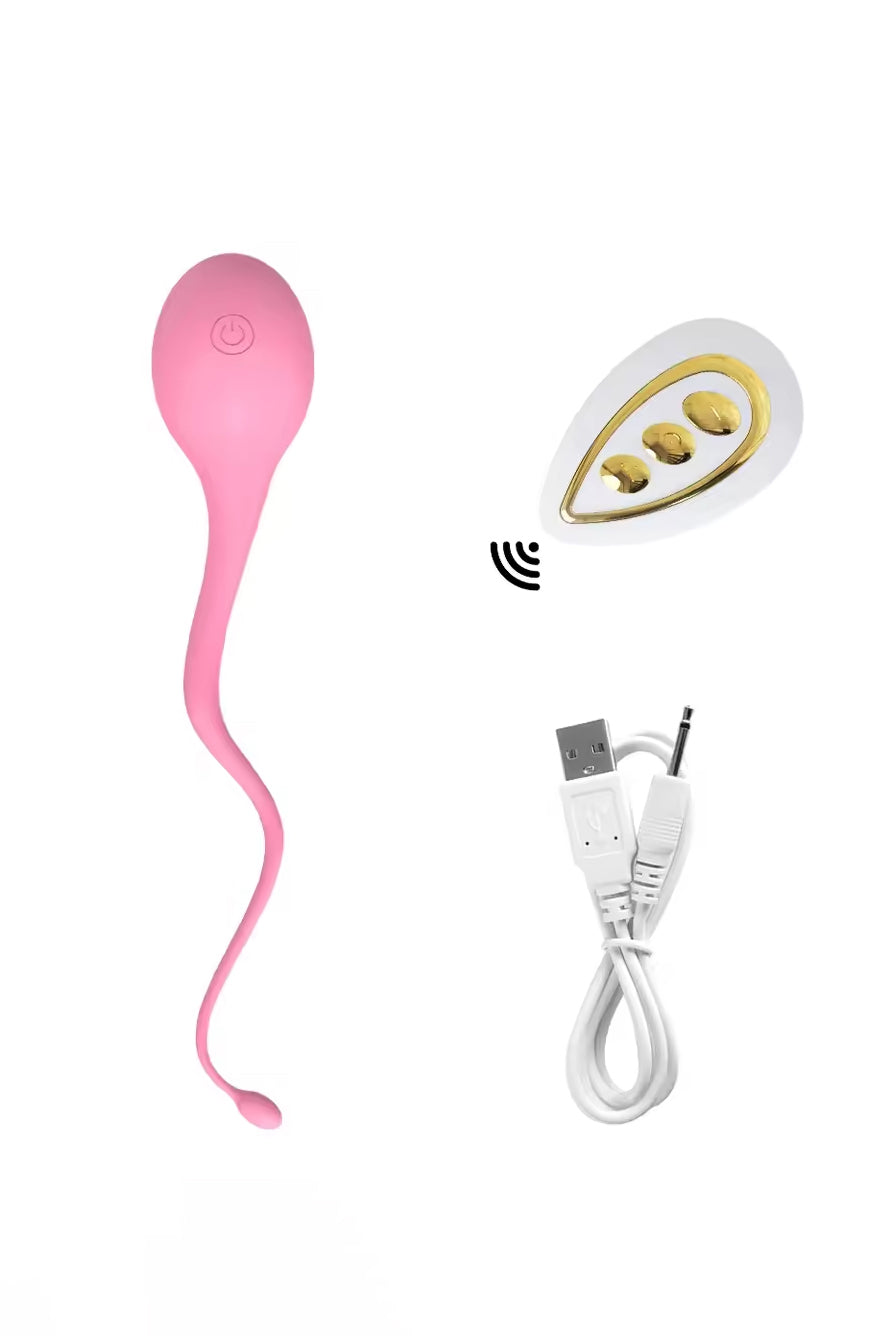 Compact vibrating love egg for solo or partner control