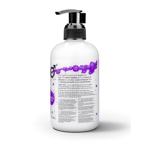 Condom compatible hybrid lubricant for couples and solo use