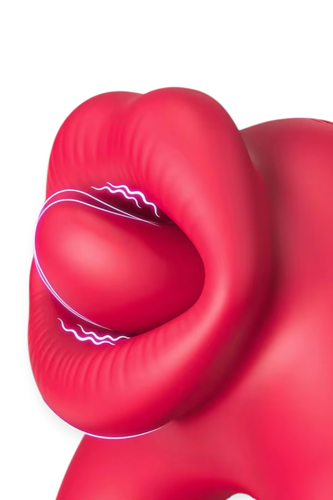 Couples Vibrating Ring with Clitoral Stimulator Lip & Tongue Design – Rechargeable Silicone