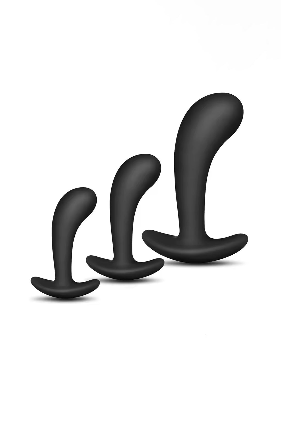 Curved Prostate and Anal Training Plug Set  for beginners in Three Sizes