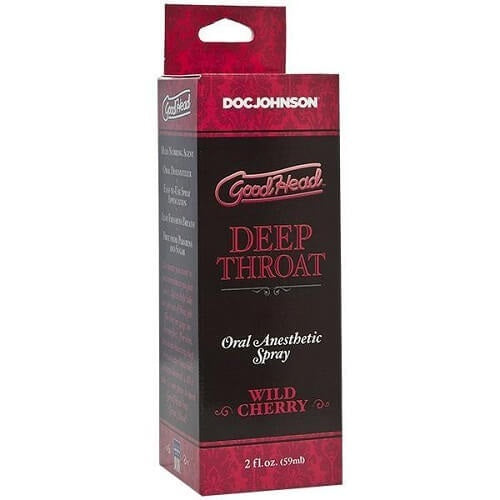 Doc Johnson Good Head Deep Throat Spray Wild Cherry 59ml retail packaging