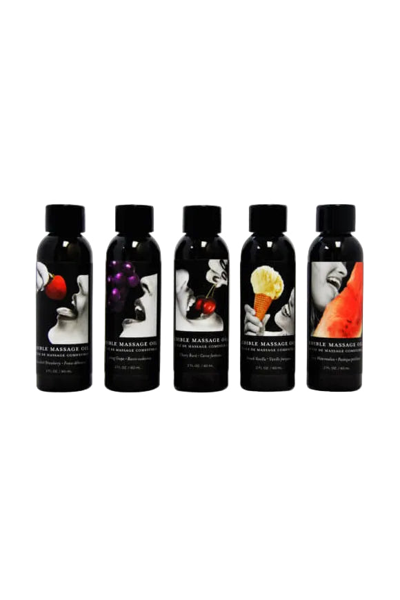 Earthly Body edible massage oil 60ml assorted flavours Vanilla Grape Strawberry Watermelon