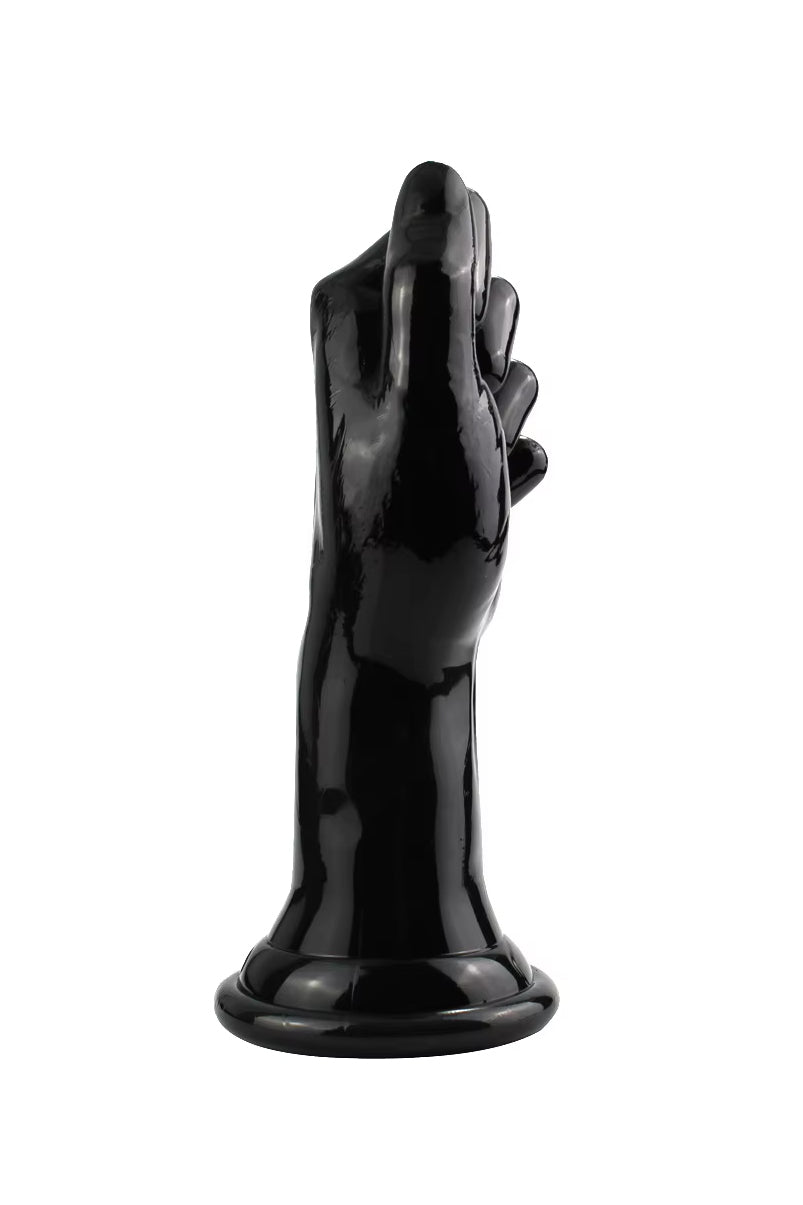 Full hand black fist dildo with wide suction base
