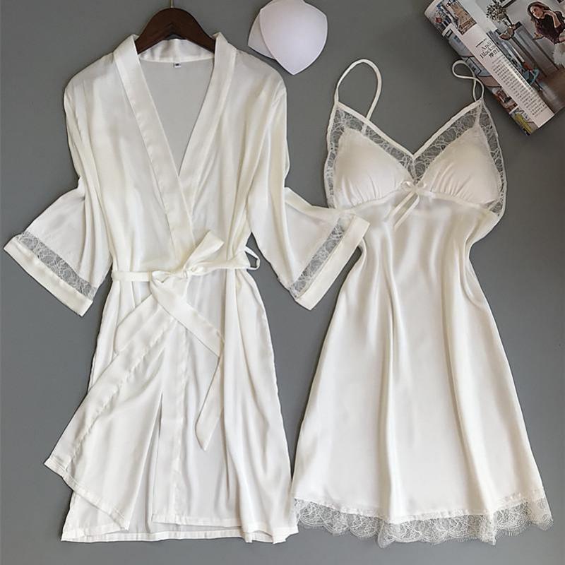 Poppy - Satin chemise and robe set