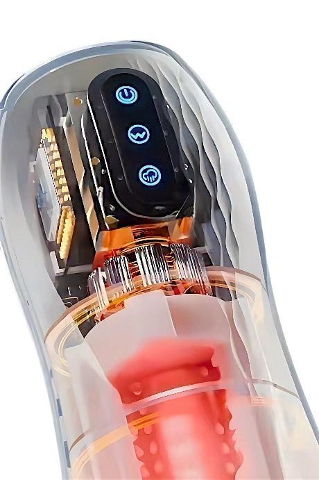 Hands-free male masturbator with remote-style controls