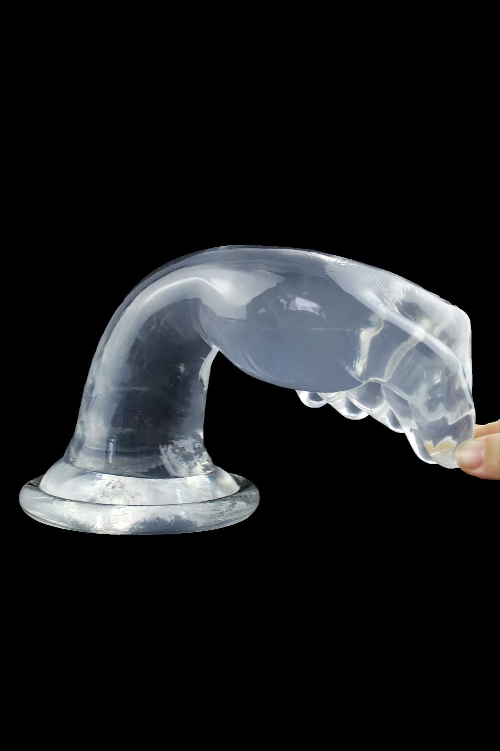 Large flexible silicone fisting dildo shaped like a fist