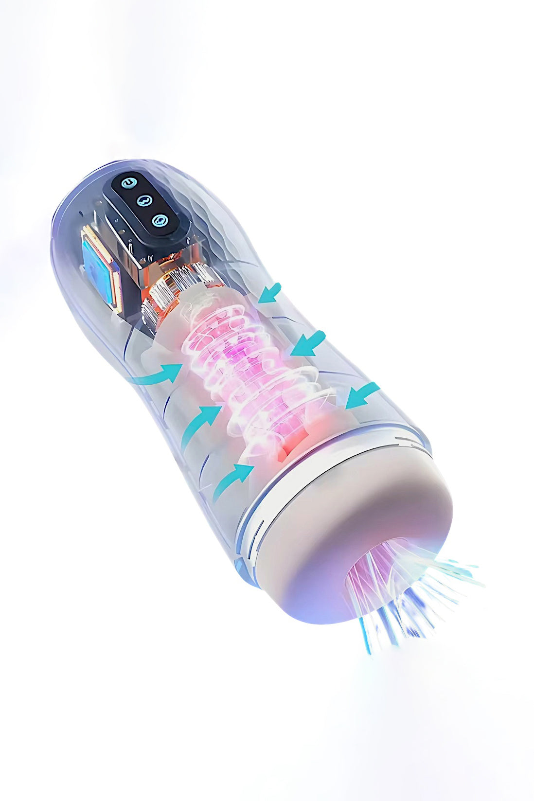 Male masturbator with 10 vibration modes and suction