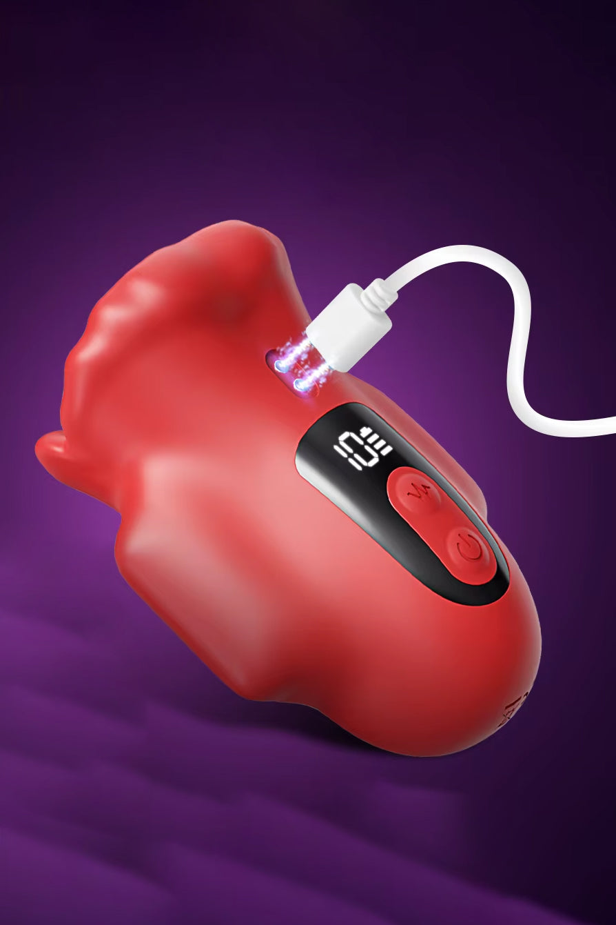 OralTouch red men’s masturbator with soft lip-style entrance