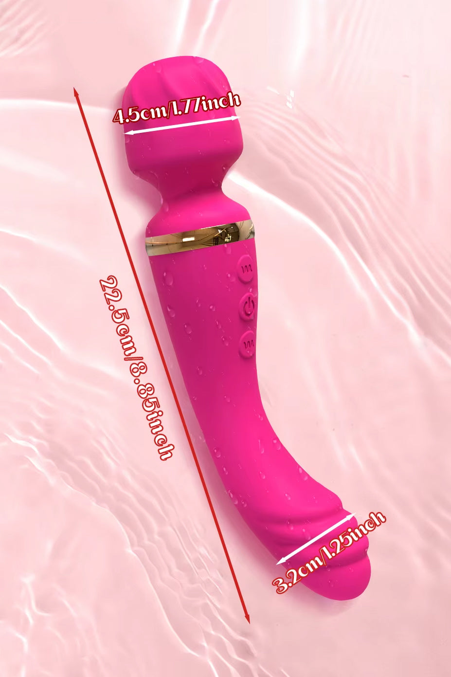 Pink waterproof USB rechargeable magic wand personal G Spot massager