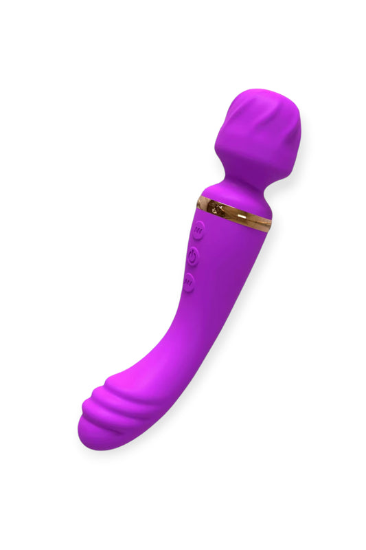 Purple Magic Wand Rechargeable 2 in 1 Vibrator Massager