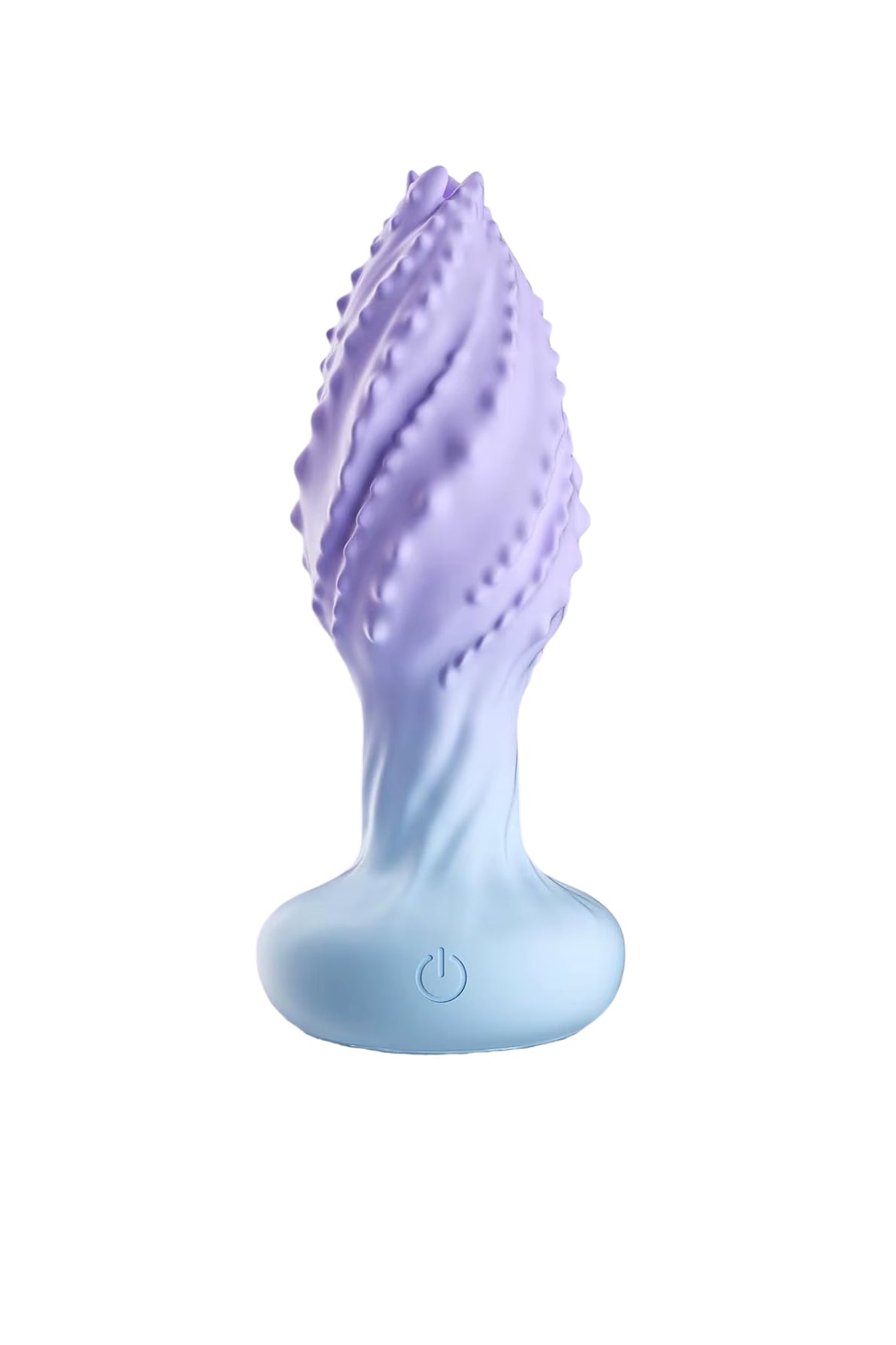 Purple rotating butt plug with LED lights and vibration modes