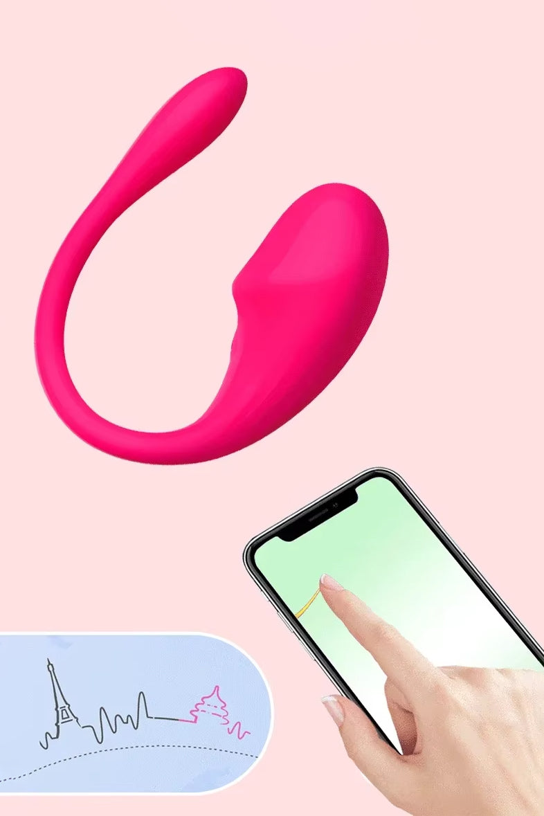 Quiet Pink G-spot egg vibrator with fingertip sliding frequency control in app