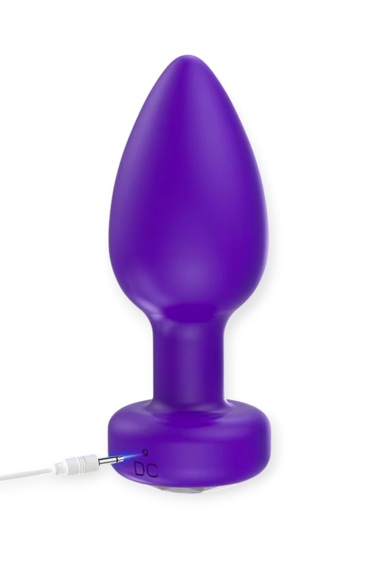 Rechargeable waterproof vibrating purple anal butt plug