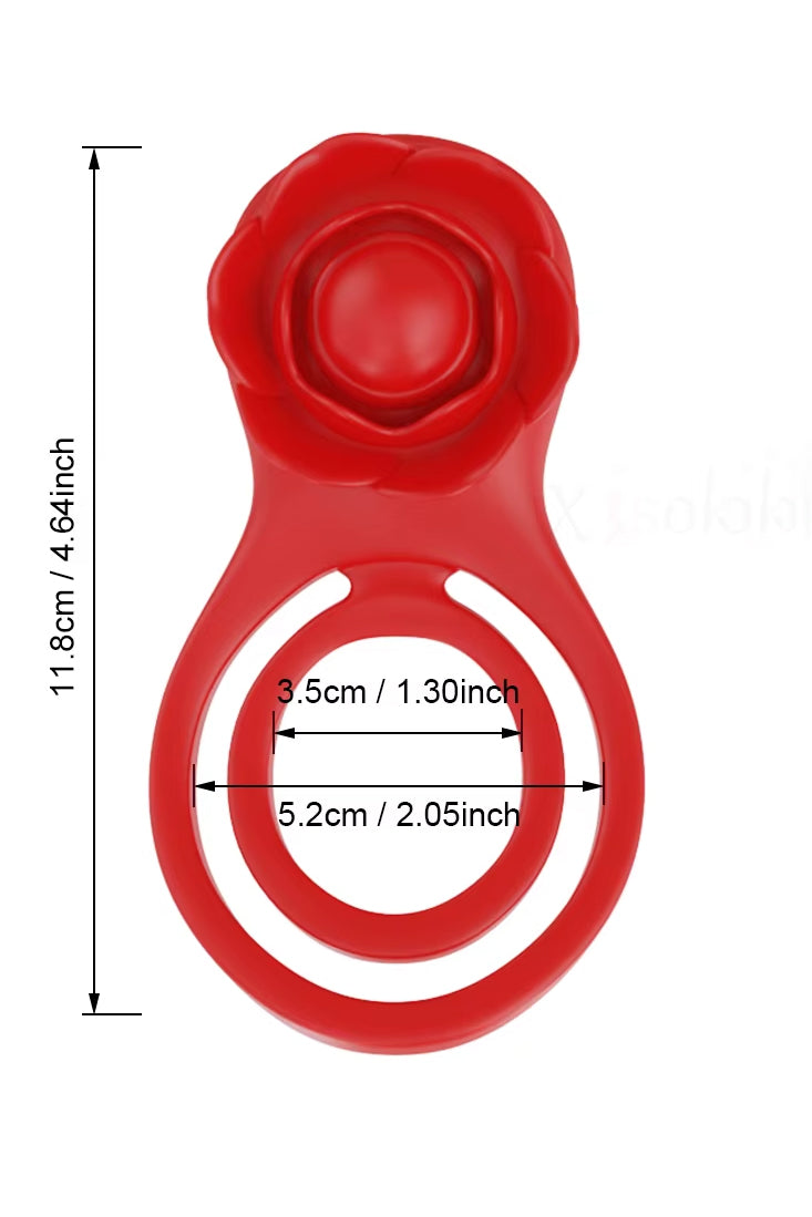 Red Vibrating couples cock ring with 9 modes
