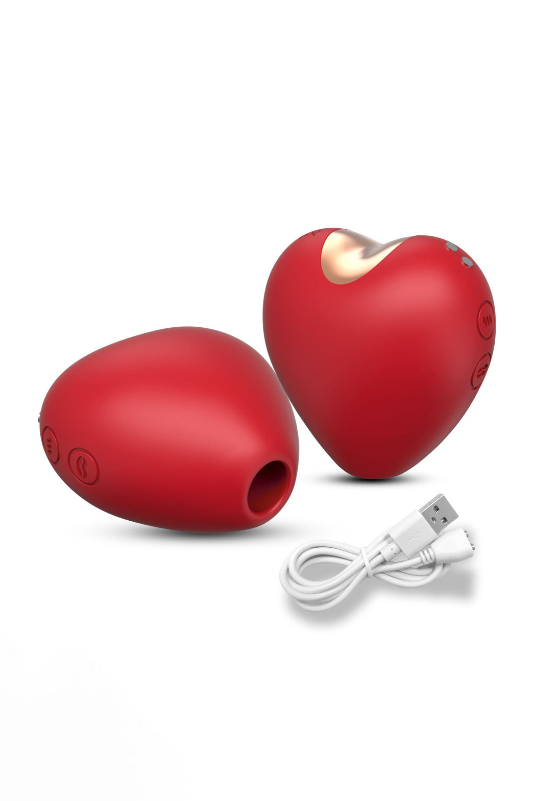 Red heart-shaped clitoral suction stimulator