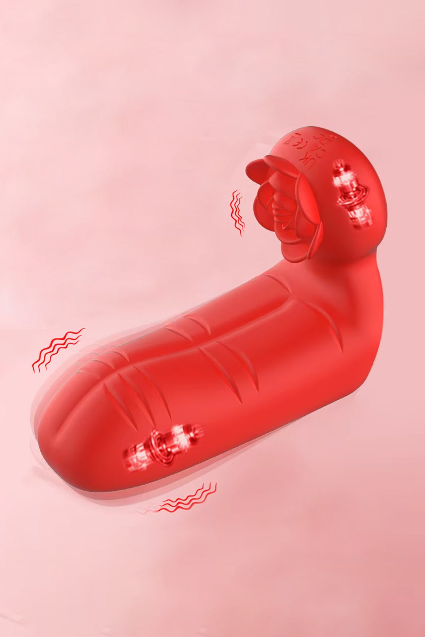 Rose shaped finger vibrator mini clitoral pleasure toy