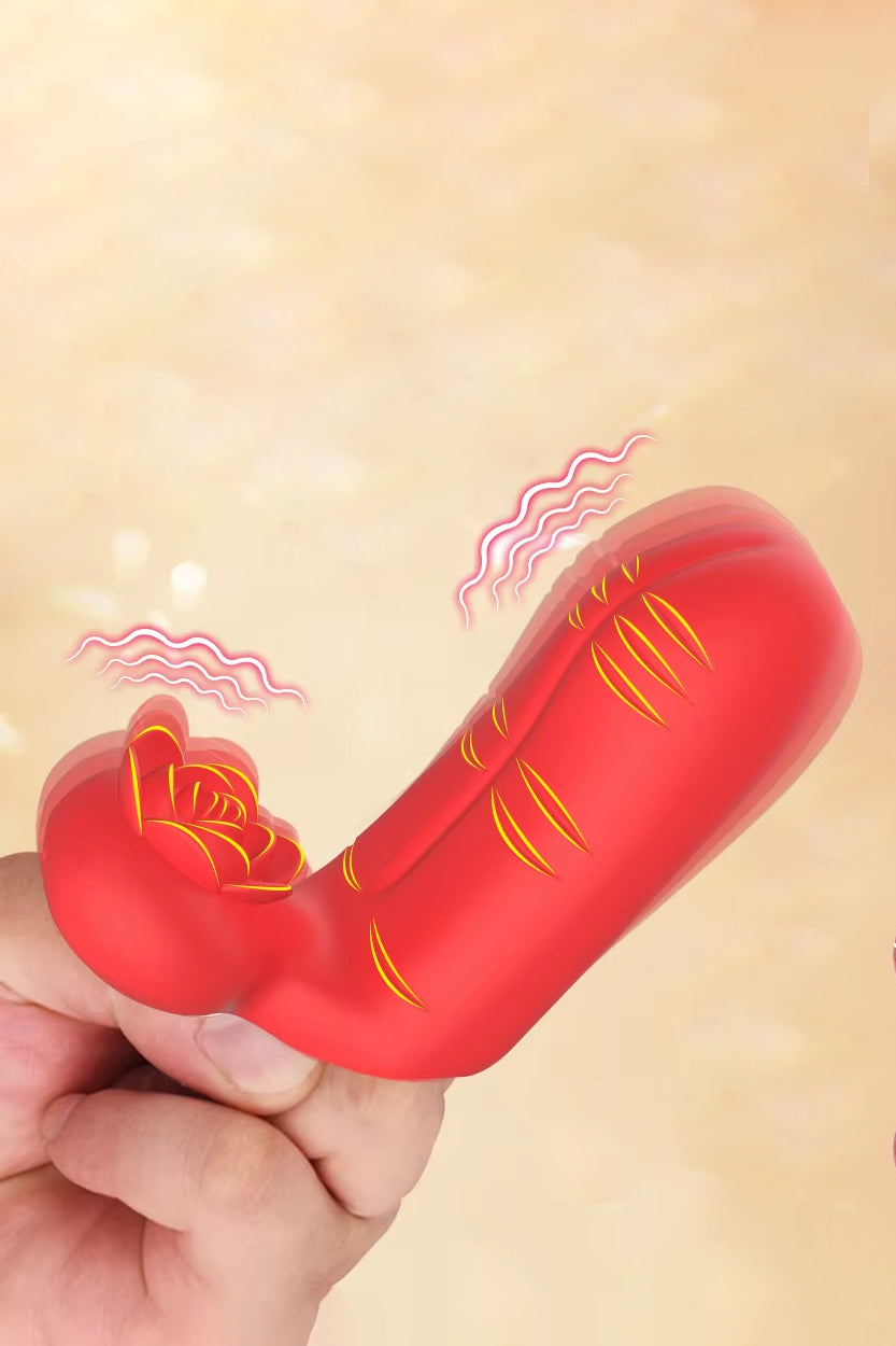 Rose toy finger vibrator mini silicone clitoral massager