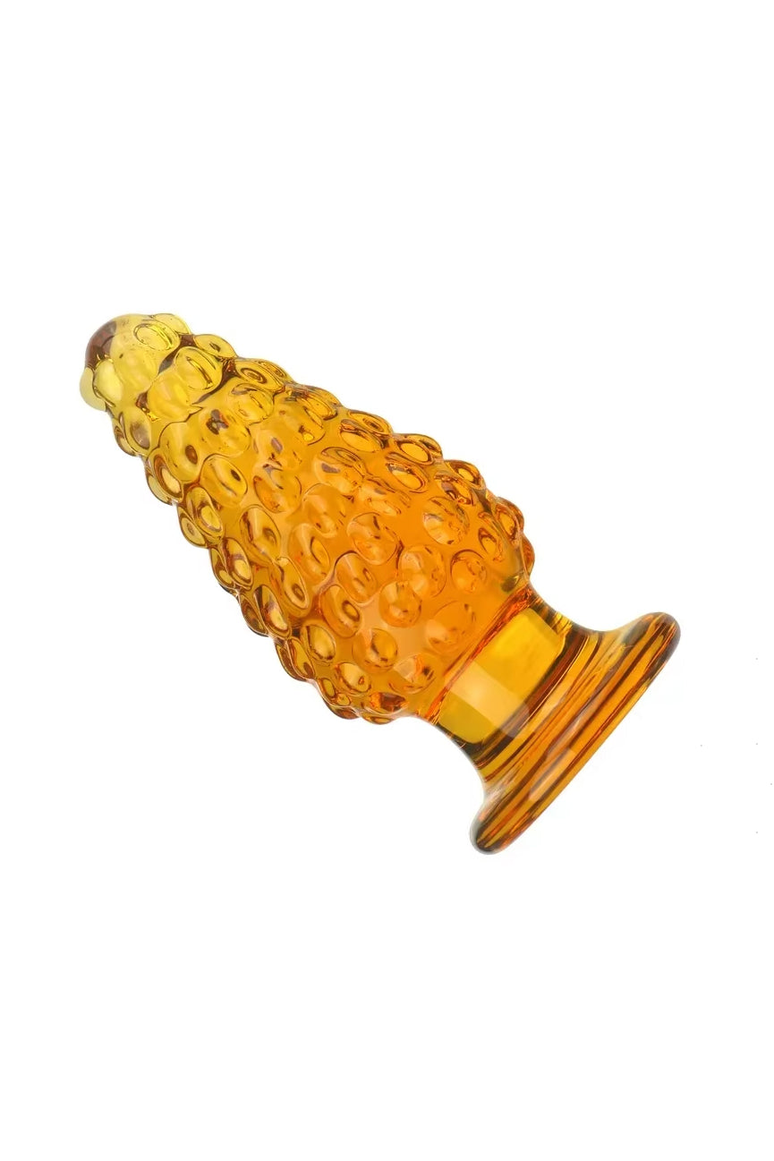Amber Glass Christmas Tree Butt Plug Anal Sex Toy