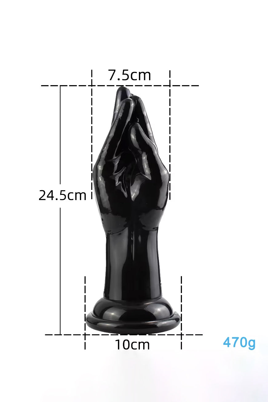 Silicone black fingers fisting dildo with suction base measurements 