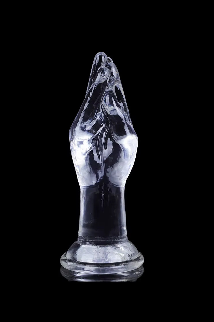 Silicone fingers dildo with flared suction base