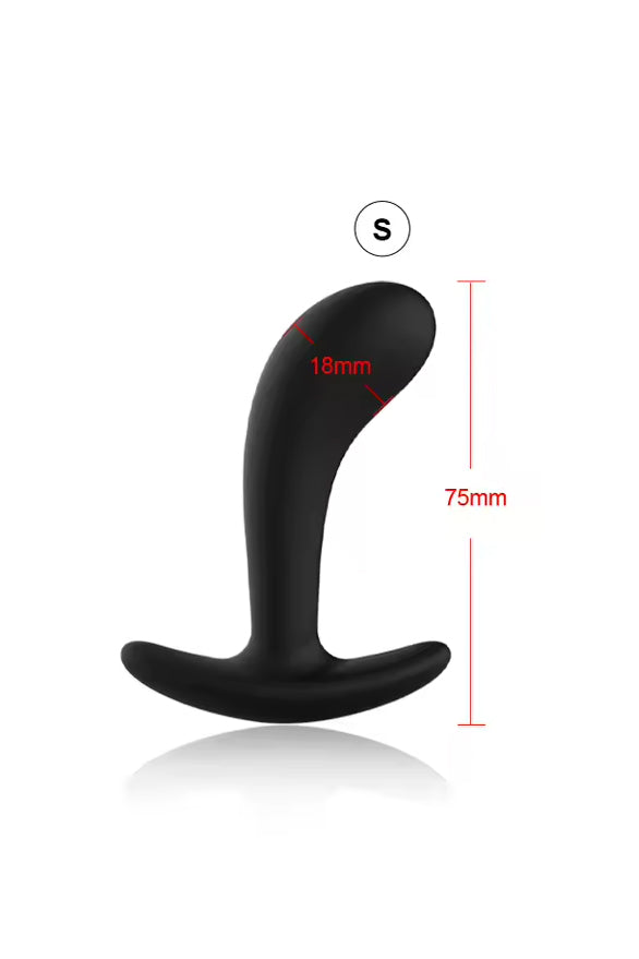 Small Beginner Black Silicone Anal Training Butt Plug