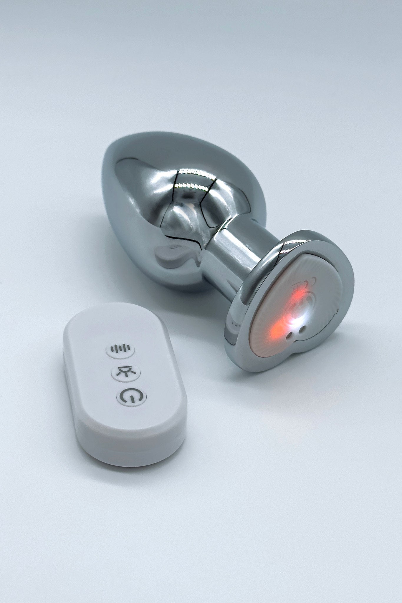 Heart Stainless Steel Light- Up Anal Plug – Pink Grapes